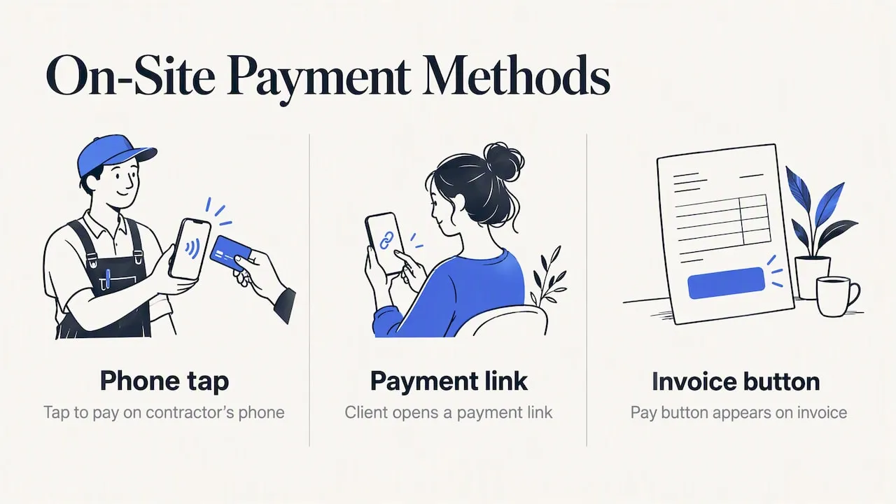 Three ways contractors collect payment on site